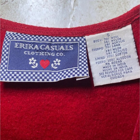 Vtg Snowman Red Christmas Ugly Grandma Sweater Vest Wool Blend Winter Holiday - Picture 3 of 5